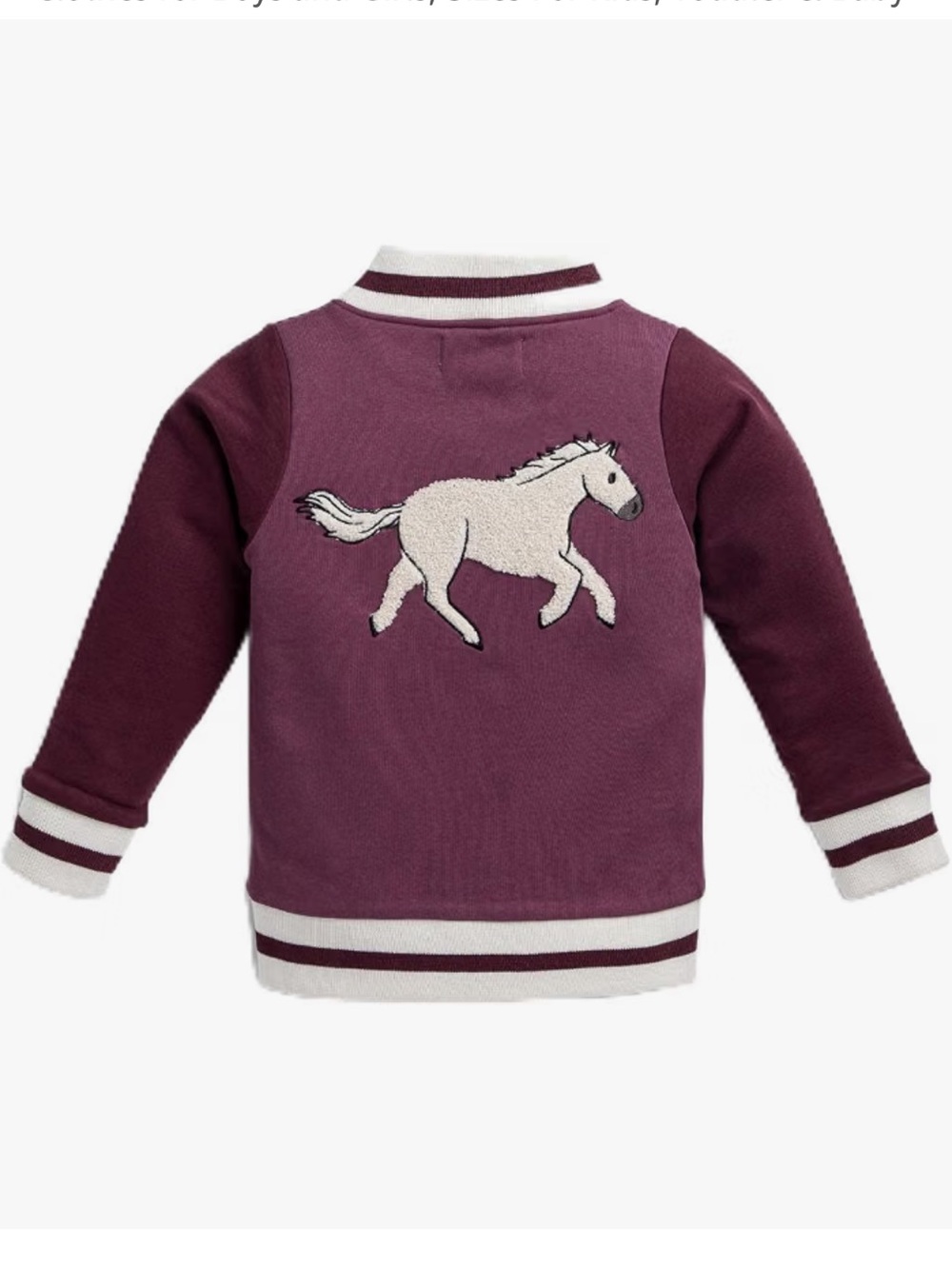 Monica & Andy baby bomber jacket horse NEW 0-3 & 6-9 mo. Purple & white